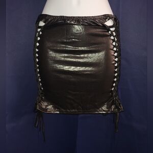 Rave Wonderland Large Black Reckless Bradied Mini Skirt